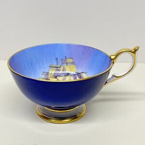 Aynsley Bone China Clipper Ship Teacup Cobalt Blue NO SAUCER